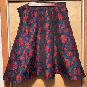 Hand Made Floral Red and Blue Women's Skirt